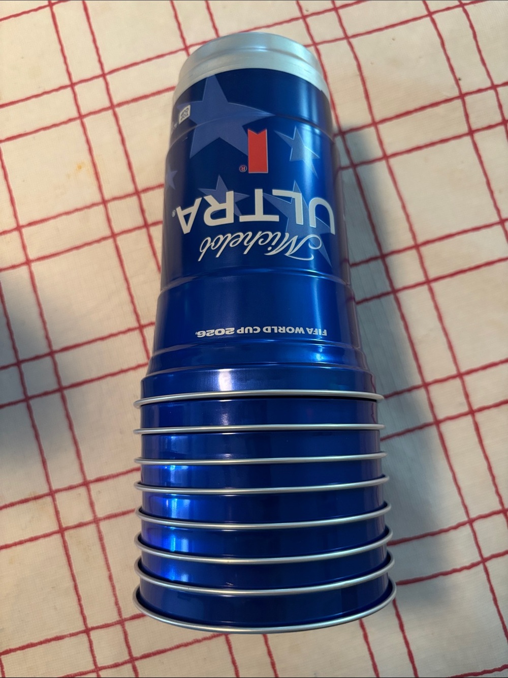 Set of 8 FIFA World Cup Los Angeles Reusable Michelob Ultra Aluminum Cups - New - Picture 3 of 3